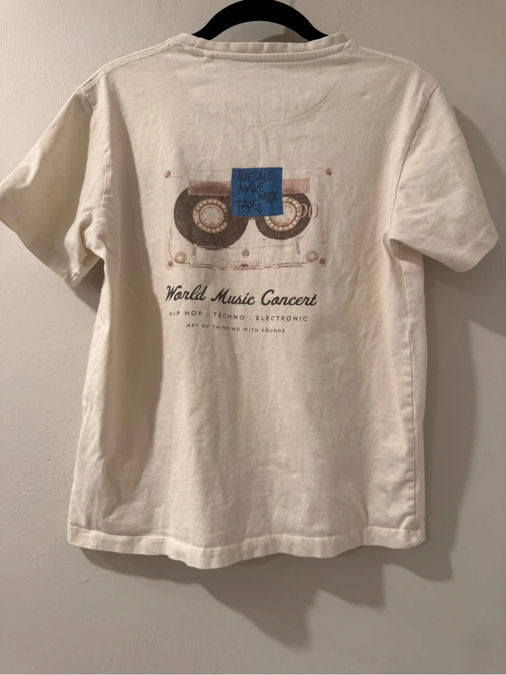 Cactus Cream Short Sleeve Tee with Black Cassette Graphic